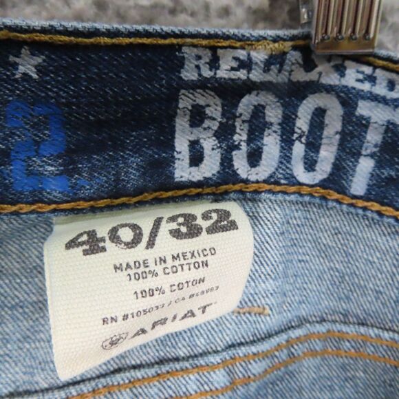 Ariat Jeans Men 40x32 Medium Wash Relaxed Bootcut Granite Straight Leg Western - Picture 10 of 12